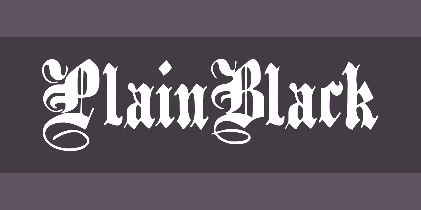 PlainBlack Normal Font preview